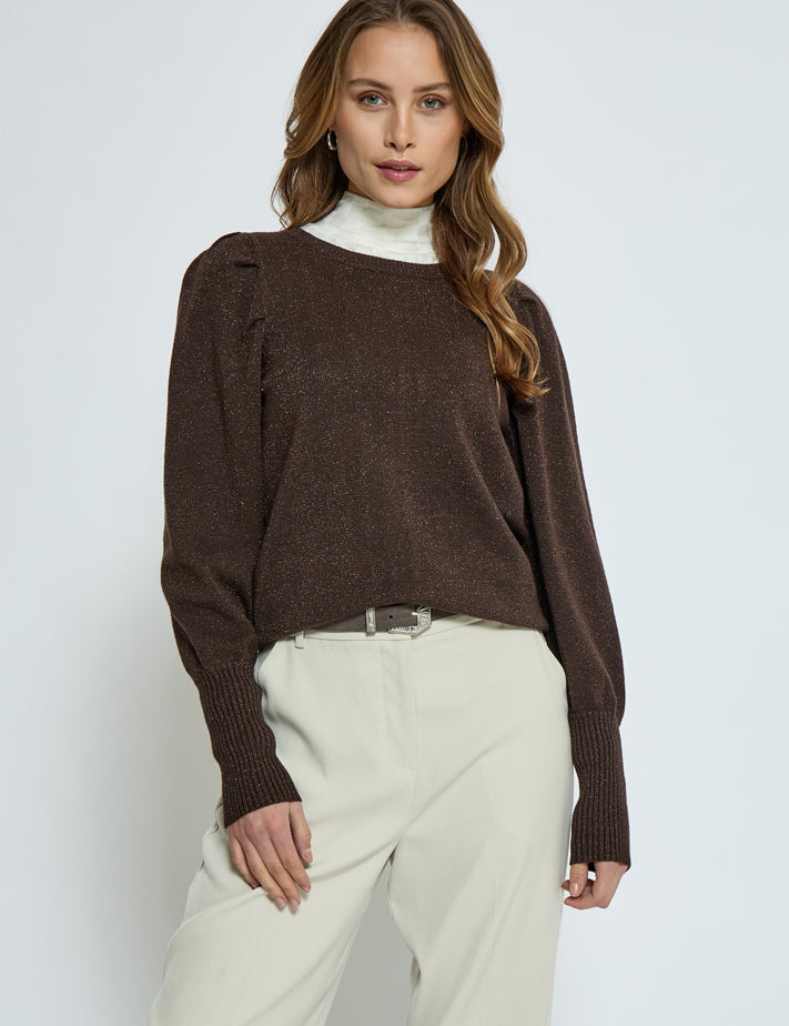 Peppercorn Anissa Pullover Pullover 5406MET Coffee Bean Brown Metallic