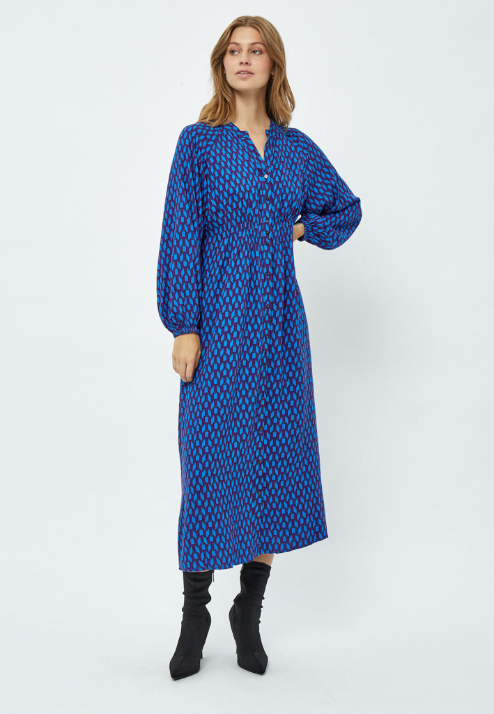 Orella Maxi Kjole - Imperial Blue Print – Minus.dk