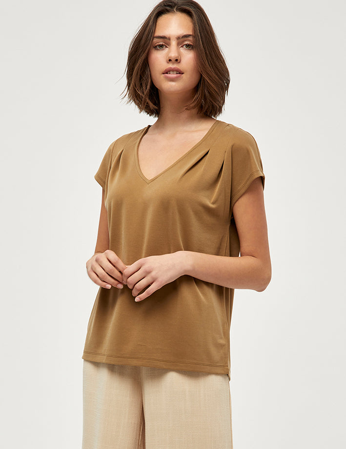 Peppercorn PCLana V T-Shirt T-Shirt 5944 Ermine Brown