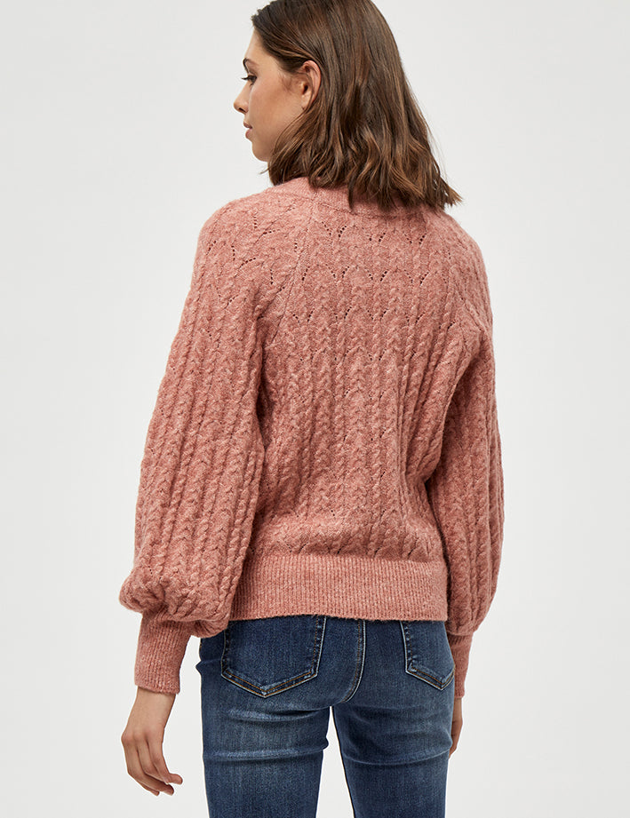 Peppercorn Penelope Boatneck strik Pullover 4458M Ash Rose Melange